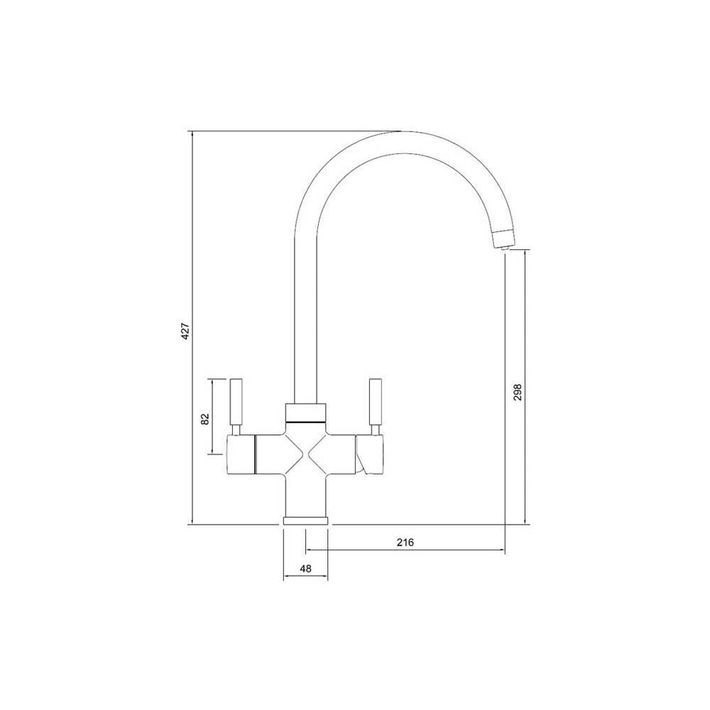 Abode Prostream 3-in-1 Swan Spout Monobloc Tap