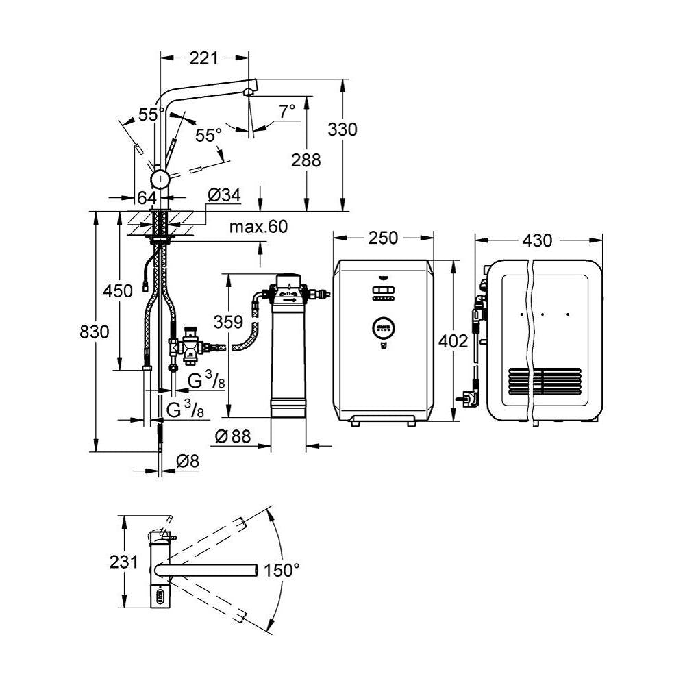 Grohe Blue Minta Chilled Starter Kit